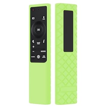 JCMOYUTY AH81-15047A Capa para controle remoto Samsung Soundbar HW-Q60C HW-B650 HW-C450 HW-Q60B AH81-15439A Q990C capa protetora de silicone verde brilha no escuro