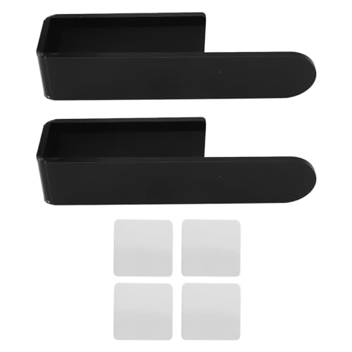 Toallero de mano autoadhesivo negro barra acrílica 2 unidades 7