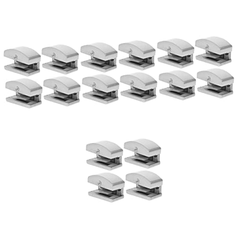 Doitool 16 Pcs Door Swing Stopper Push And Pull Aluminum Alloy Silver Shower Door Guide Adjustable Base #TOP29