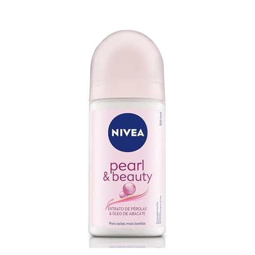 NIVEA Desodorante Antitranspirante Roll On Pearl & Beauty 50ml - Proteção prolongada de 48h, antitranspirante, extrato de pérolas e óleo de abacate, fragrância de longa duração, axilas suaves e macias