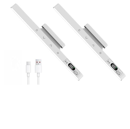 Mirror Lights with Remote Control Eye-Friendly Vanity Lights Stick on Adjustable Color Temperatures Makeup Light with Battery Level Display Rechargeable Light bar for Bathroom(2 Pack)