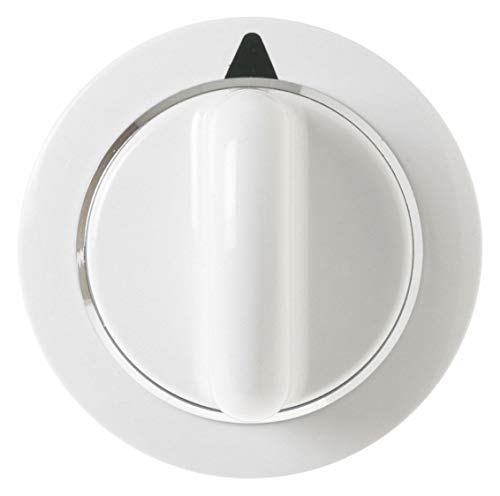 WE01X20374 Dryer Timer Control Knob White. Replacement for GE, Hotpoint, Moffat