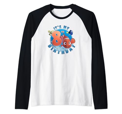 T-shirt Nemo 8 ans anniversaire Pixar raglan baseball pour garçon et fille