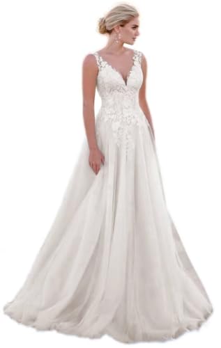 Lace Tulle Country Wedding Dresses for Bride...