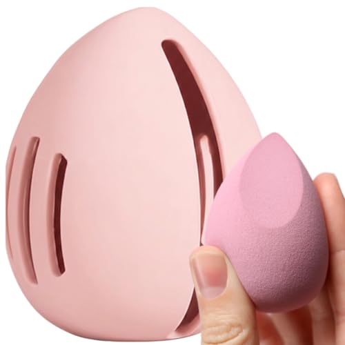 Porta Esponja de Maquiagem em Silicone Lavável para Bolsa e Viagens (Rosa)