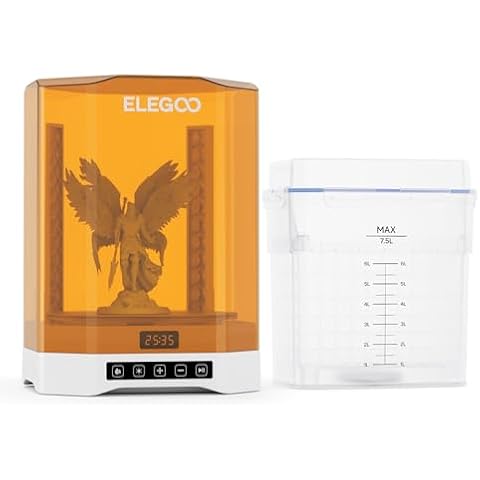 ELEGOO Mercury Plus 3.0 Larger Wash and Cure Station, Resin Curing Machine for LCD/SLA/DLP 3D Printing Models, Best for Saturn, Mars 3D Printer, Washing Size of 230 * 135 * 260mmm Cover