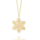 Handmade Snowflake Necklace For Women Unique Dainty Minimalist Snowflake Pendant CZ Diamond Jewelry