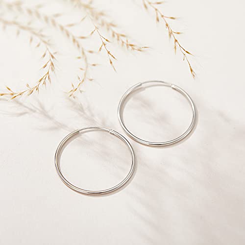 Sweetv Silver Hoop Earrings For Women Hypoallergenic 925 Sterling Silver Earrings 30Mm Thin Medium Hoops #TOP4