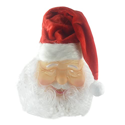 WUHX Masque Drôle Grinch Masque Santa Claus Décorations Masque Père Noël Cadeaux Noël Et Costume Noël Masque Noël Props Scary Latex Masque Cover