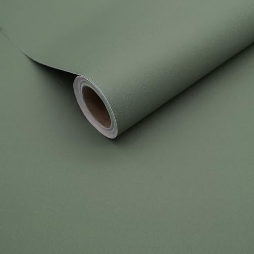 Yancorp 16'x120' Matte Sage Green Peel and Stick Wallpaper Removable Contact Paper for Cabinets and Drawers Stick in Wall Paper for Bedroom Kitchen Self-Adhesive