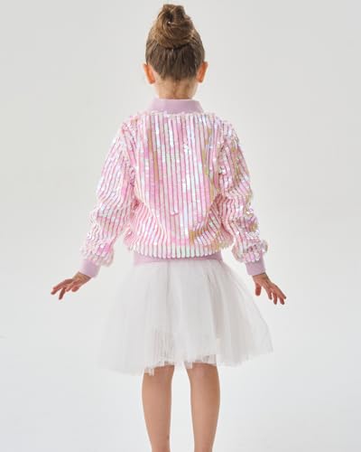 Image of 2Bunnies Girl Ombre Pastel Gradient Shimmer Sparkle Colorful Sequin Bomber Jacket