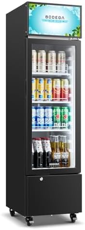 BODEGACOOLER Beverage Refrigerator and Cooler, 6.34 Cu. Ft Commercial Refrigerators for Drink, Beer, Tall Commercial Cooler for Beer, Soda, Single Door Display fridge