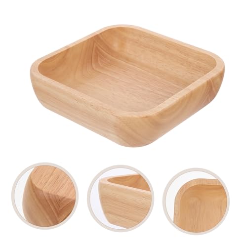 Saladier multifonction en bois d'hévéa 18cm de côté - 4