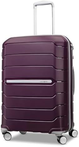 Samsonite Freeform Hardside Expandable with Double Spinner Wheels, Amethyst Purple, Checked-Medium Spinner, Freeform Hardside Expandable With Double Spinner Wheels
