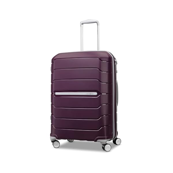 Samsonite Freeform Medium Luggage with Dual 360° Spinner Wheels - Checked Suitcase - TSA Lock, Airline-Approved - Lightweight Durable Polypropylene Expandable Hardshell - Amethyst Purple
