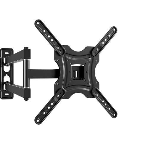 Full Motion TV Wall Mount, TV Monitor Wall Mount Swivel Tilt Extension for 4K 19-55'' LED LCD TVs Flat Curved Screen TVs/Monitors Strain-Free Viewing Pleasure (VESA 400x400mm, 66lbs)