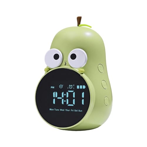 Reloj despertador en de pera para niños, reloj despertador para niños, reloj despertador para niños, reloj de entrenamiento de sueño digital, reloj de escritorio LED de pera, entrenador de sueño