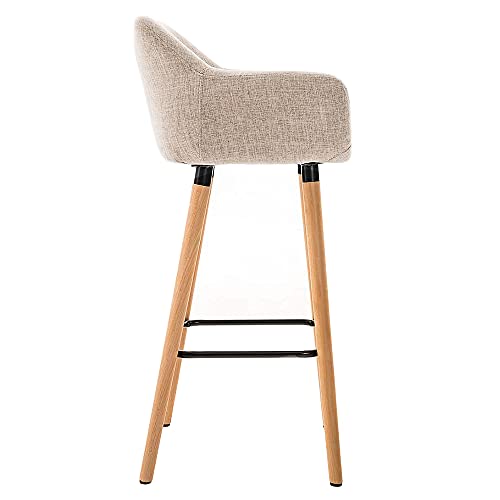 Set 2 Sgabelli Da Bar Regolabili 59-80cm - Con Schienale E Poggiapiedi, Colore Rosso - Foto 3