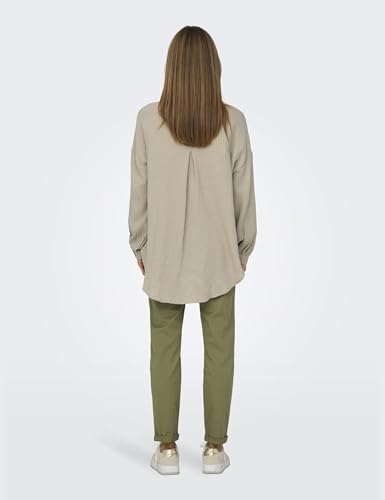 ONLY Damen ONLTHYRA Oversized Shirt NOOS WVN 15267998,Oxford Tan,S 5