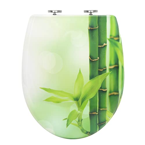 WOLTU Abattant WC Couvercle WC Soft Close pour Couvette O Siège de Toilette avec Urée Formol Frein de Chute Fermeture en Douceur Charnière Réglable Montage...