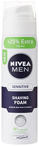 Nivea Men Sensitive Shaving Foam, 200ml + 50ml Extra (25% Free) = 250ml