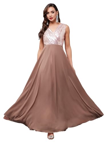 Image of Miss Chase Women's Round Neck Sleeve Embellished Fit Flare Maxi Dress
