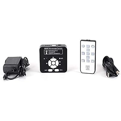 HAYEAR 41MP HD 1080P HDMI TV USB C-Mount Industry Microscope Camera Set 300X Lens 56LED Light Lamp Big Boom Stand Support UP Down Forward Adjust with Soldering Mat