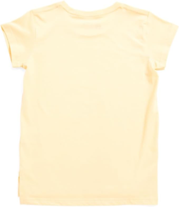 Carhartt Little Girls CA7120 T-Shirt | Short Sleeve T-Shirt | Light Yellow & Lavender Print Graphic on Front | Toddler Girls