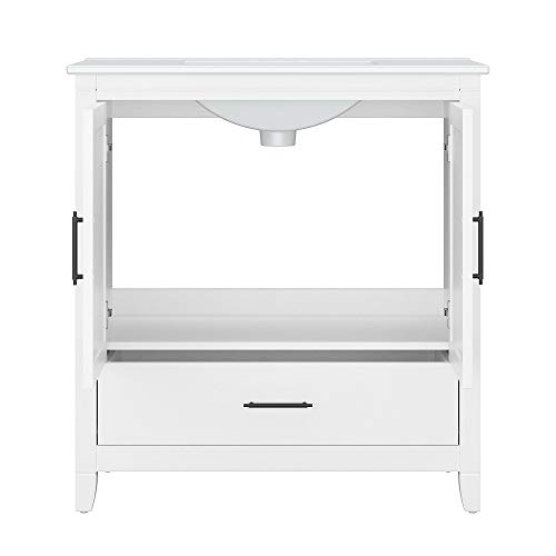 image for Bush Furniture Key West 32W Bathroom Vanity with Sink in White Ash | B