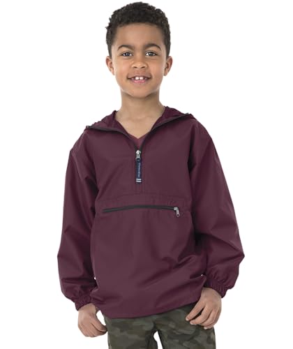 Image of Charles River Apparel Youth Pack-N-Go Pullover, Kids Lightweight Packable Water-Resistant Windbreaker