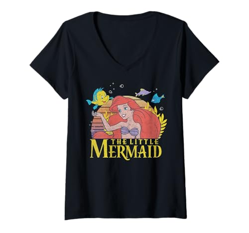 T-shirt Disney Ariel femme col v pour remplacer vos hauts basiques sans style