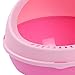 Baoblaze Semi Enclosed Cat Litter Box Kitten Sandbox Durable Easy Cleaning Pet Bedpan Cat Litter Toilet, Pink