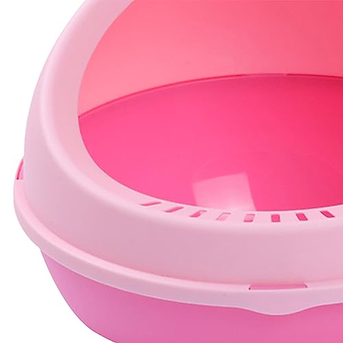 Baoblaze arenero semiabierto grande para gatos color rosa miniatura 5