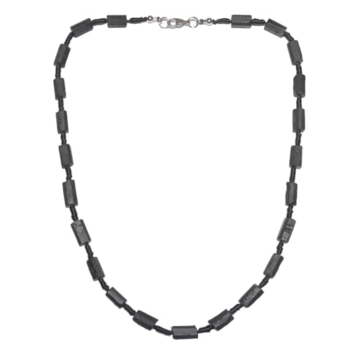 Onesmek Men's Black Tourmaline Crystals Necklace Healing Crystal Tourmaline Energy Stone Necklace for Men, Handmade Tourmaline Protection Jewelry Birthday Gifts for Chakra Balance and Meditation