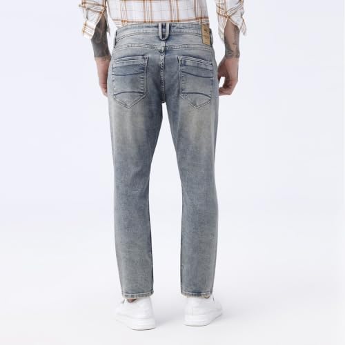 Image of BASICS Premium Cotton Stretch Jeans for Men | Smart Casual Denim