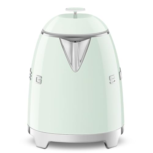 Image of SMEG Mini 50's Retro Style 3 Cup Electric Kettle with Double Wall Anti Slip Base and Water Level Indicator (Pastel Green)