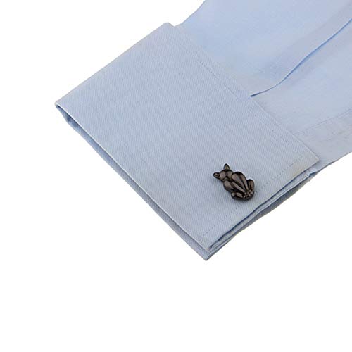 Mancuernillas para hombre KnBoB gato negro miniatura 3
