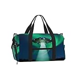 Alien Spaceship Beam Borsone sportivo con scomparto per scarpe, leggero, da palestra, weekender, per uomini e donne, borsa da viaggio impermeabile con tasca bagnata