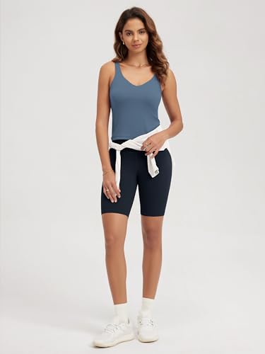 ODODOS Cloud Feeling Tank Bra for Women U Back Wirefree Longline Sports Bra Yoga Crop Top4