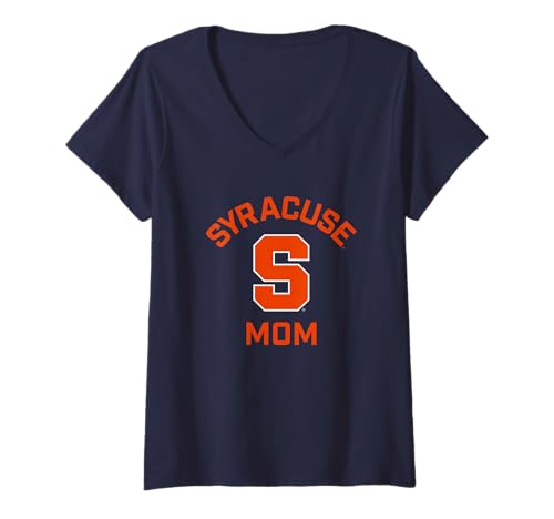 Womens Syracuse University Orange Arched Mom V-Neck T-Shirt