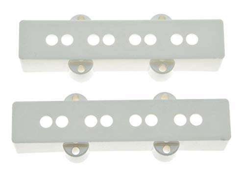 KAISH Set of 2 White Bass Pickup Covers Neck/Bridge for 4 String Jazz J Bass