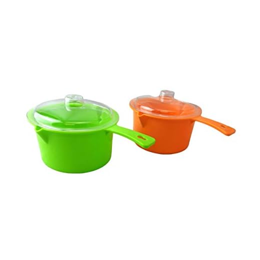 Set of 2 Microwave Saucepan With Lid Store Heat and Eat 800ml each