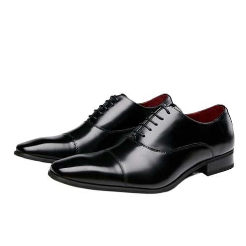 Mens Formal Shoes Dress Oxford Italian Leather Round Toe Evening Classic Lace Up Low Top Tuxedo
