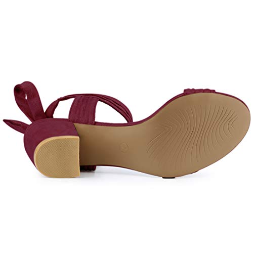 Image of Allegra K Women's Open Toe Ankle Tie Back Block Heels Sandals