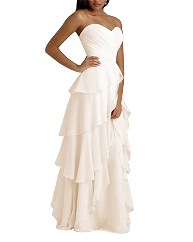Robe de demoiselle d'honneur ivoire grande taille 52 col en cœur sans manches pour mariage
