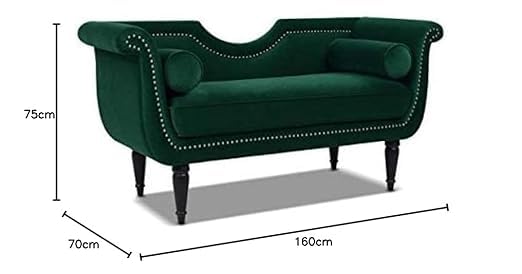 Image of Rosewood 2-Seater Settee Sofa Diwan Couch for Home and Living Room
