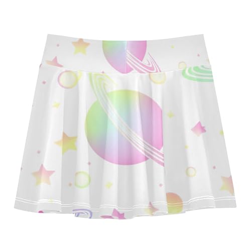 Athletic Shorts for Girls Skorts Pastel Planets Tennis Skirts for Kids Personalized School Skirt 3t2