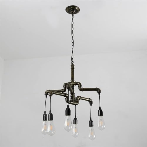 Lustre rustique en métal E27 avec suspension réglable Chaud Wisdom - 4