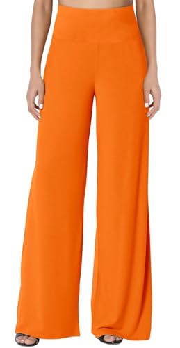 JZC Women's Palazzo Lounge Pants Stretchy Wide Leg Casual Pants Comfy High Waist Flowy Pants S-3XL