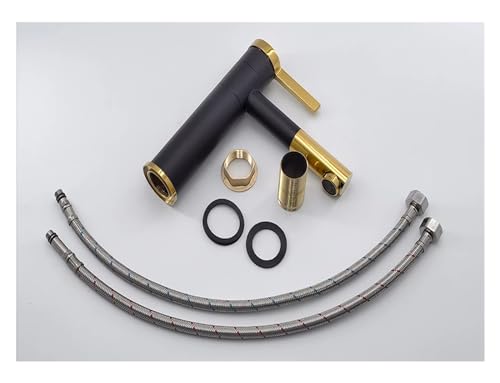 Grifo de lavabo basin mixer negro cromado con caño giratorio 360 2